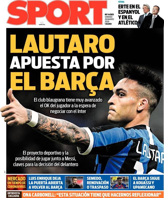 Al momento stai visualizzando L’annuncio di Sport: “Lautaro Martinez sarà il primo acquisto del Barcellona”